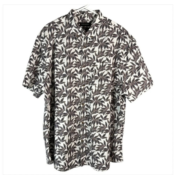 BANANA REPUBLIC Hawaiian Fern Print Slim Fit Button Down Shirt Preppy Size XXL - Picture 2 of 11